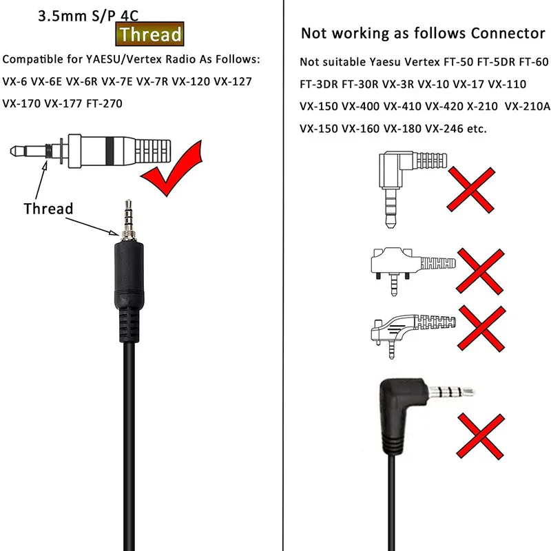 G-shape Radio Earphone for Yaesu Vertex, Headset, 3.5mm, S/P Radio, 3.5mm, FT 70 270 VX 6R 7R 8R 8DR vx-6r ft897d ft818 4X