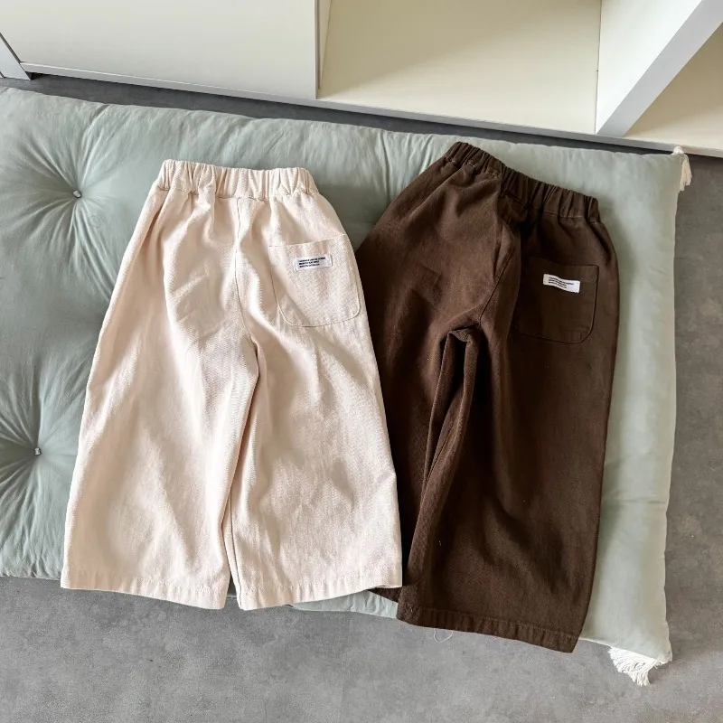 Bellbell Herbst Kinder Jungen Weite Hosen, lockere, einfarbige Hose mit elastischem Bund, für Kleinkinder und Jungen, 2-10 Jahre, Baby-Jungen-Hose, gerade geschnitten. – Detail 11