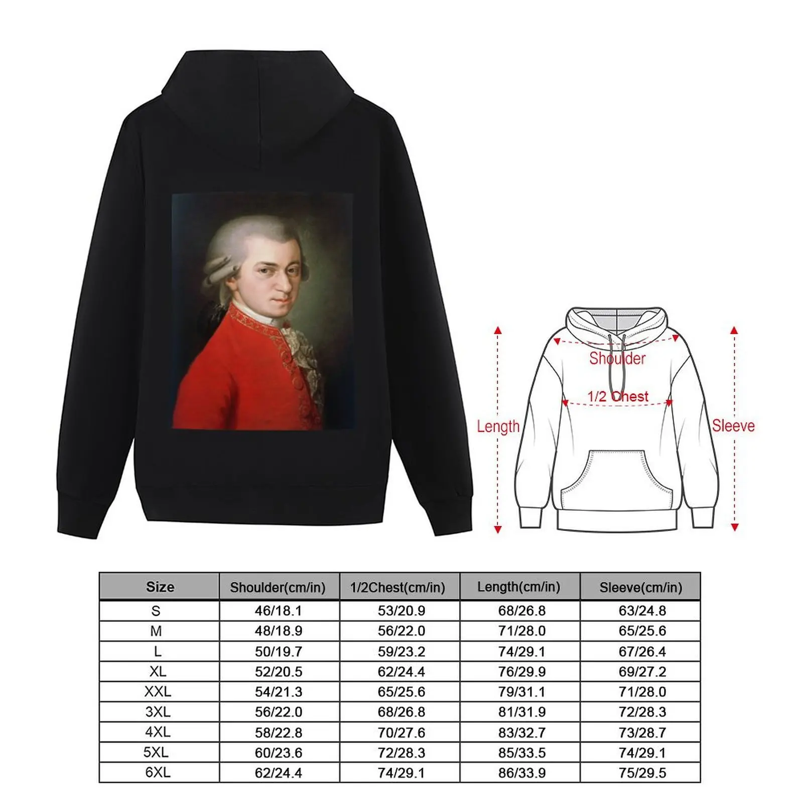 Wolfgang Amadeus Mozart Hoodie blouse men's coat korean style clothes clothes for men hoodie graphic