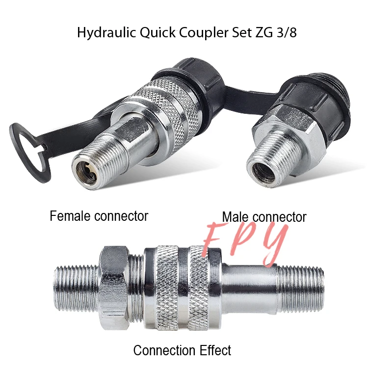 1Pc 3/8\'\' NPT Hydraulic Quick Coupler  Hydraulic Tools Accessories Hydraulic Quick Couplings Set Zg3/8 Hydraulic Connector