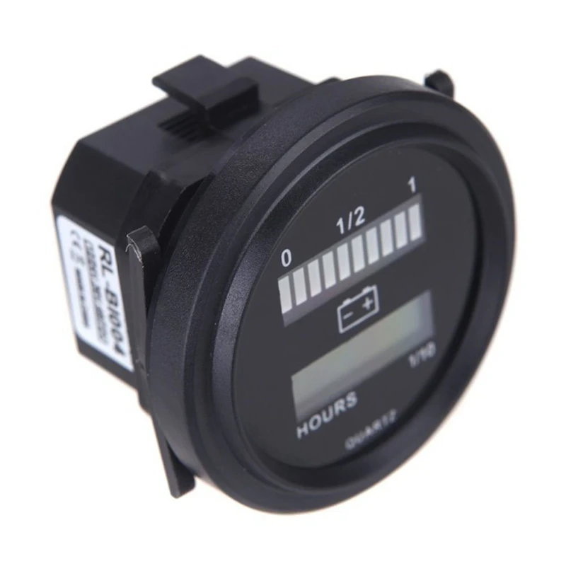 Hot Sale5x 12V/24V/36V/48V/72V LED Digital Battery Status Charge Indicator With Hour Meter Gauge Black