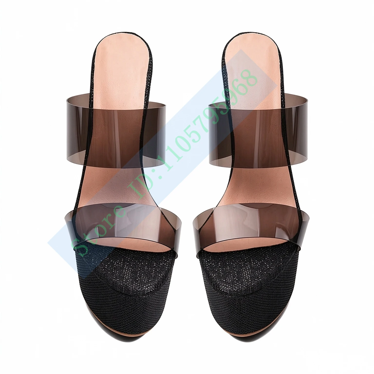 Women Peep Toe Super High Platform Stiletto Mules Slides Slip On Open Back Sandals For Party Club Stage Show Summer Fashion Foot