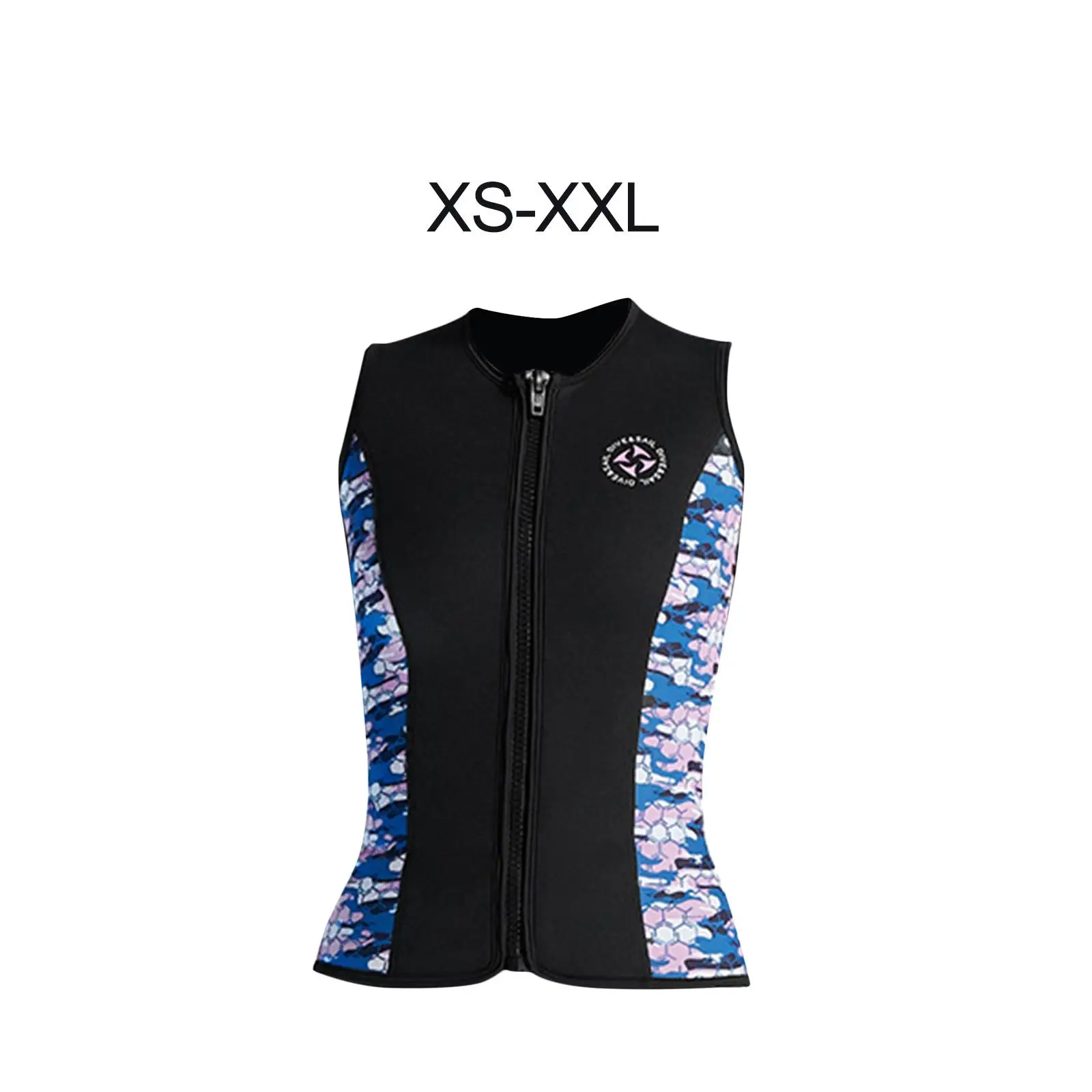 Womens Wetsuit Top Neoprene Diving Vest Front Zip Thermal Sleeveless Vest for Canoeing Swimming Water Sports Snorkeling Kayaking