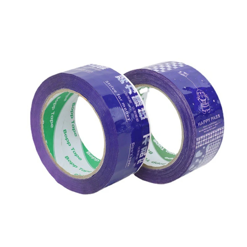 4.5Cm X 100M Blauw Plastic Verpakking Tape Gelukkig Pass Afdichting Tapes Voor Gift Box Logistiek Koerier Pakket Levert bopp Tape