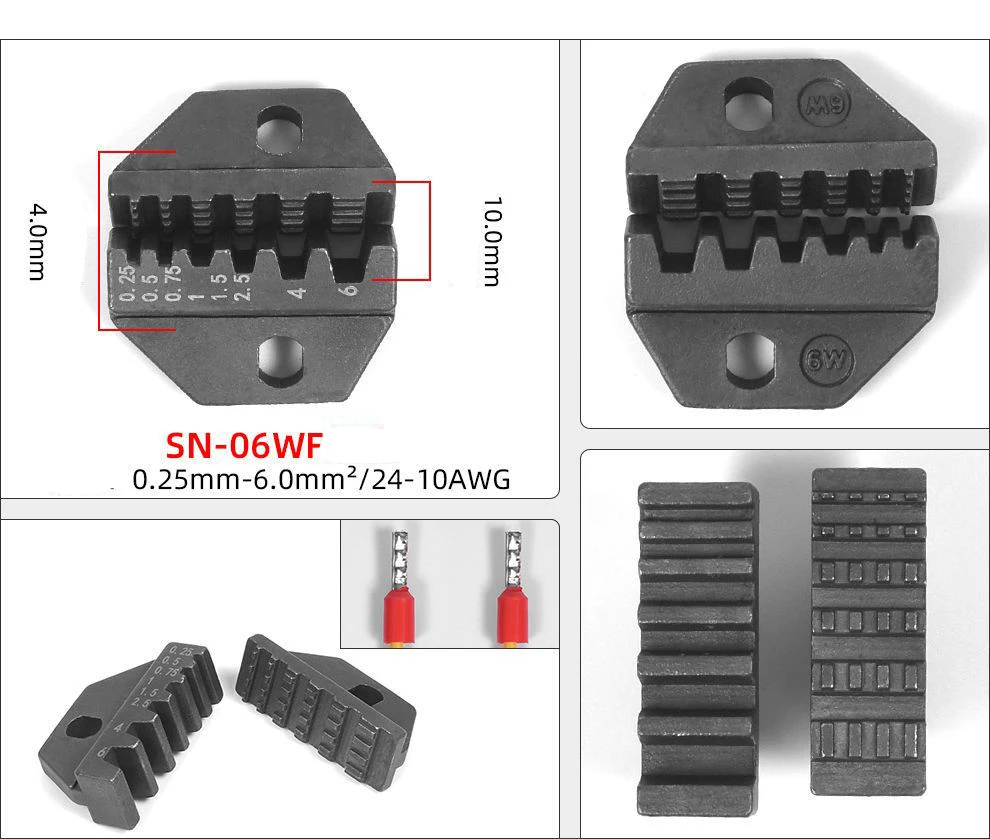 Crimping Tool Plier Die SN2549  SN48B SN28B SN02C SN0725 SN06 /02WF/06WF Pliers Jaws  for crimping Terminals for 7.5\