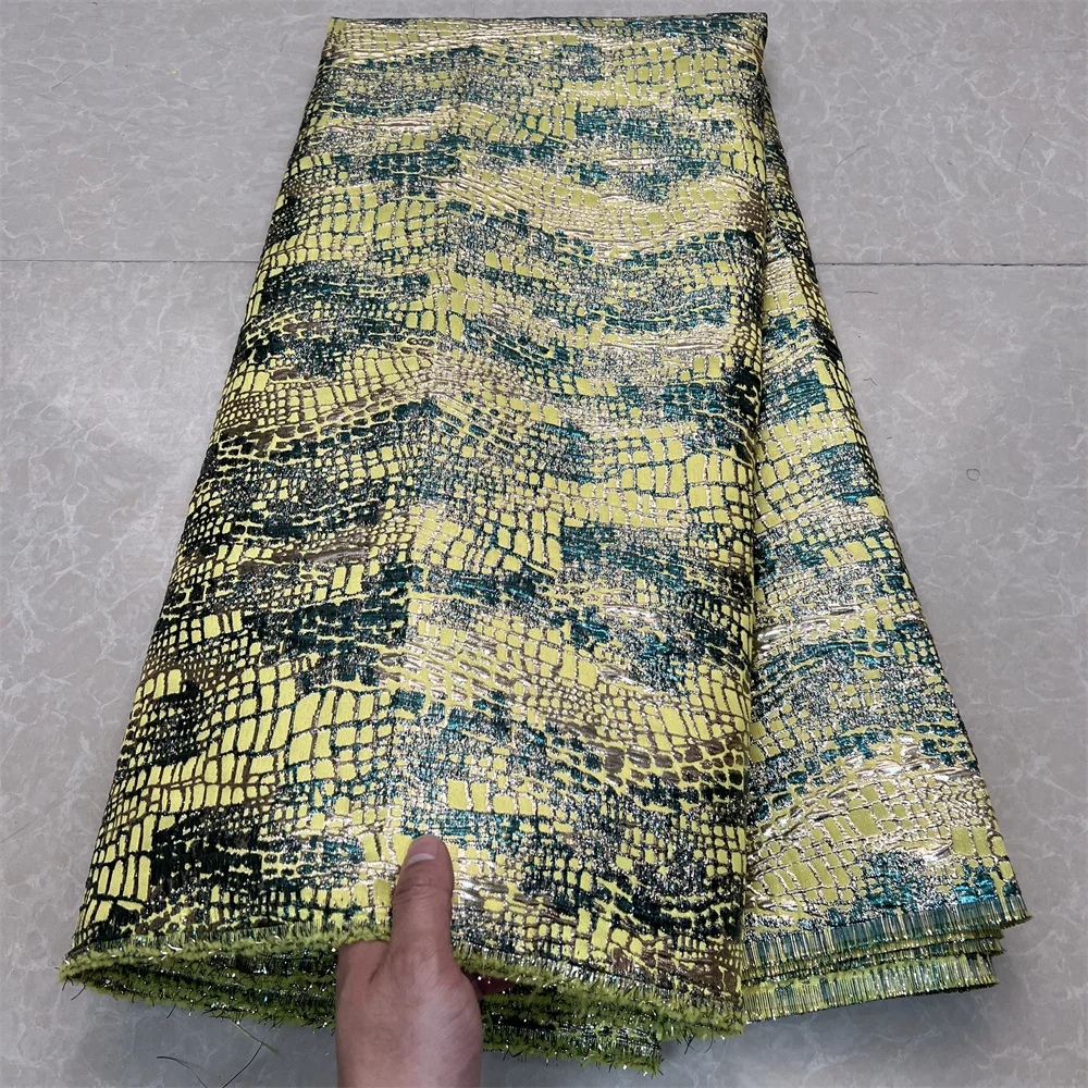 

2025 African Nigerian High-Quality Tulle Lace Fabric Jacquard Organza Embroidery Guipure for Party Prom Dress 5Yard YXZ153