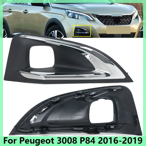 Rejillas de luz antiniebla lateral para parachoques delantero de coche, parrilla para Peugeot 3008 P84 2016 2017 2018 2019, accesorios de rejillas 9817136777 1806095 X