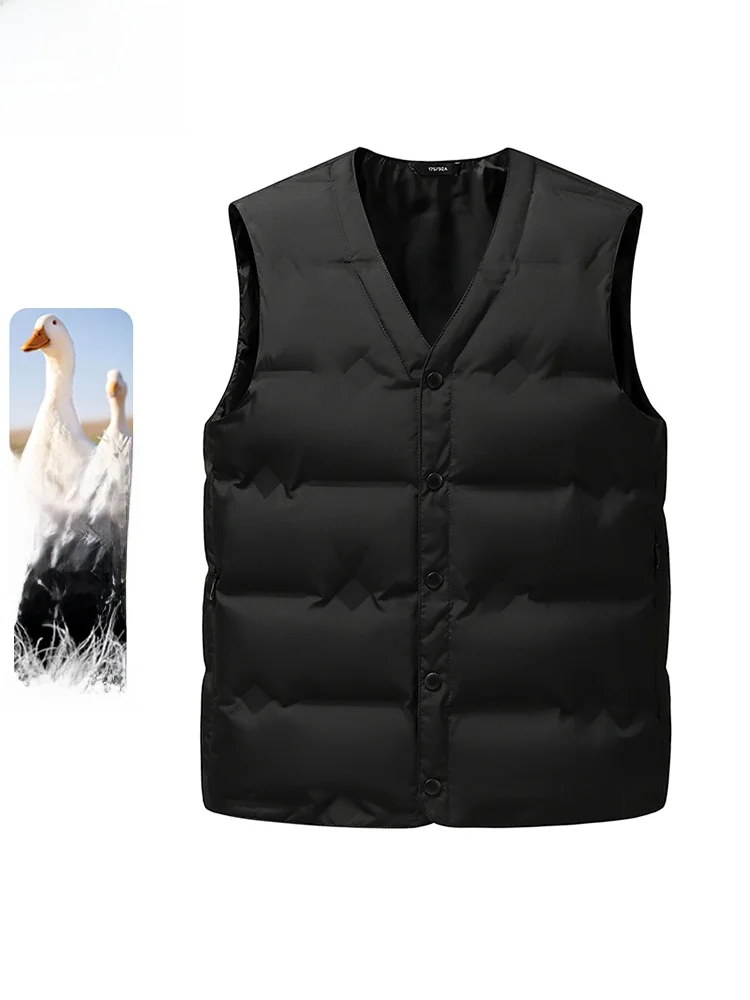 

Men's down Vest White Du down Warmth Svel Autumn Winter Dad Clothes Sle Floing Bird Brand Polyester Fiber