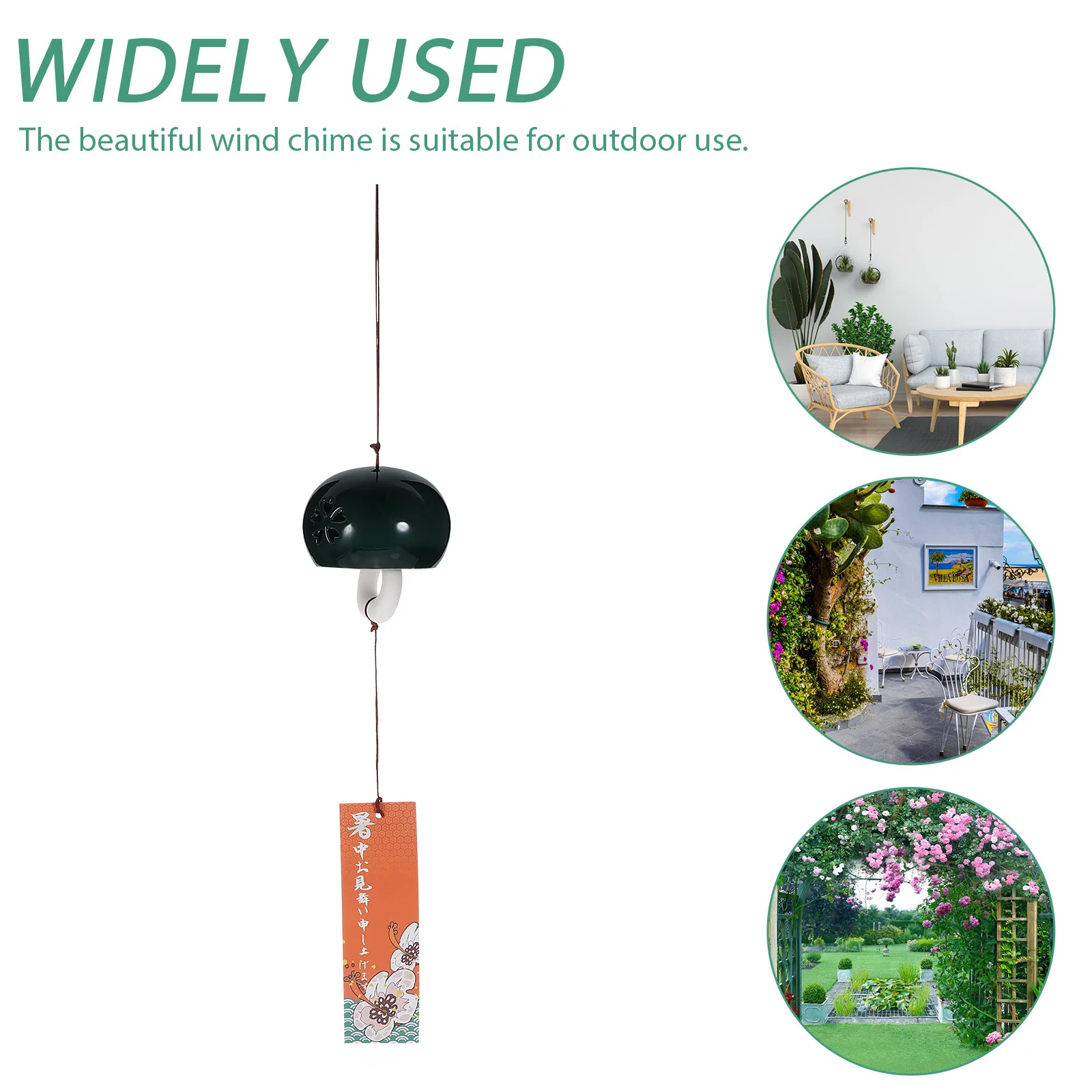 

Ceramic Wind Chime Japanese-Style Hanging Decorative Pendant for Garden Yard Balcony Home Decor Vintage Wind Bells Pleasant