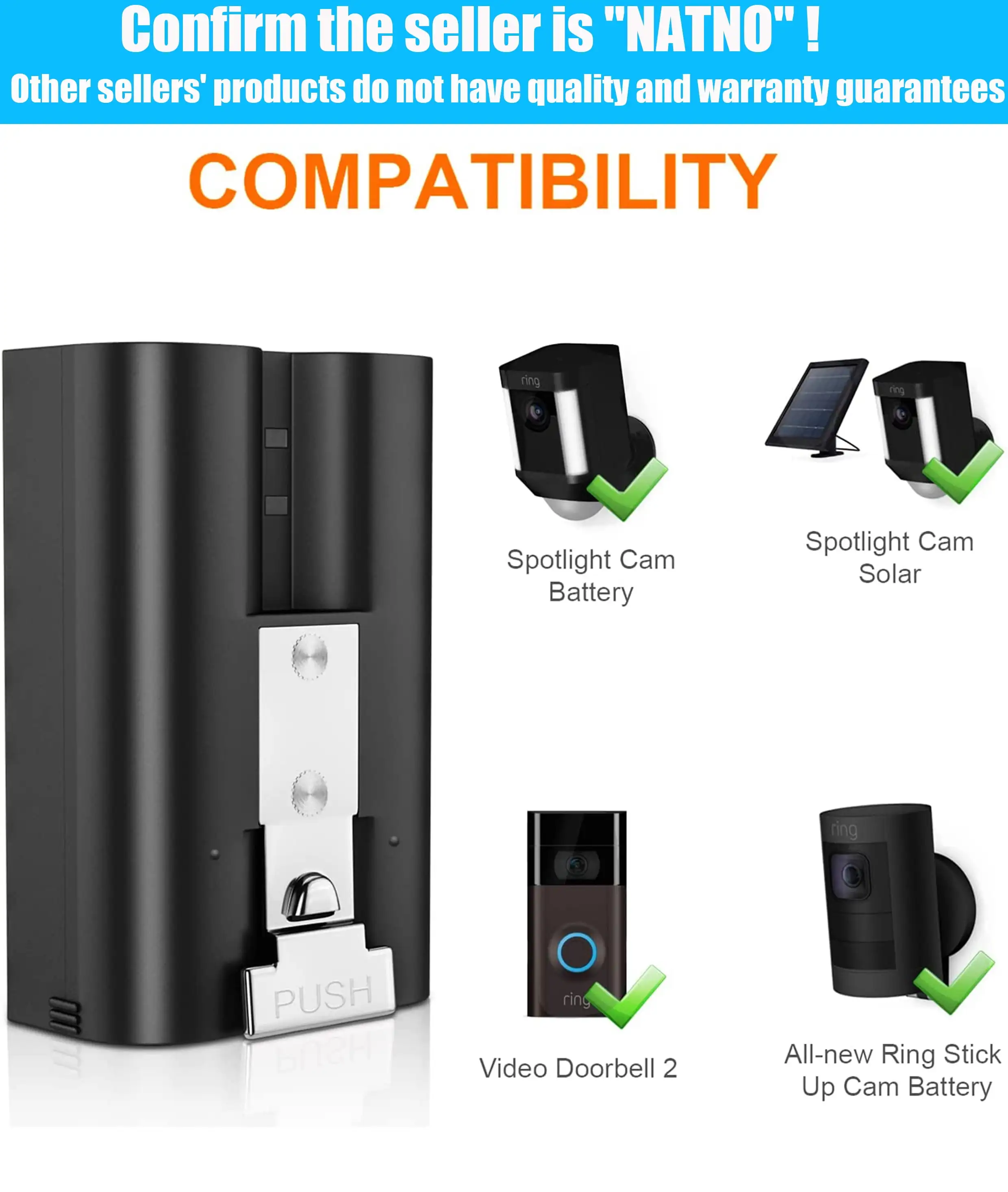 2-Pack 3.65V 6040mAh Li-ion Battery Compatible with Ring Video Doorbell 3/3PLUS/4 Stick Up Cam Spotlight Cam Peephole Cam
