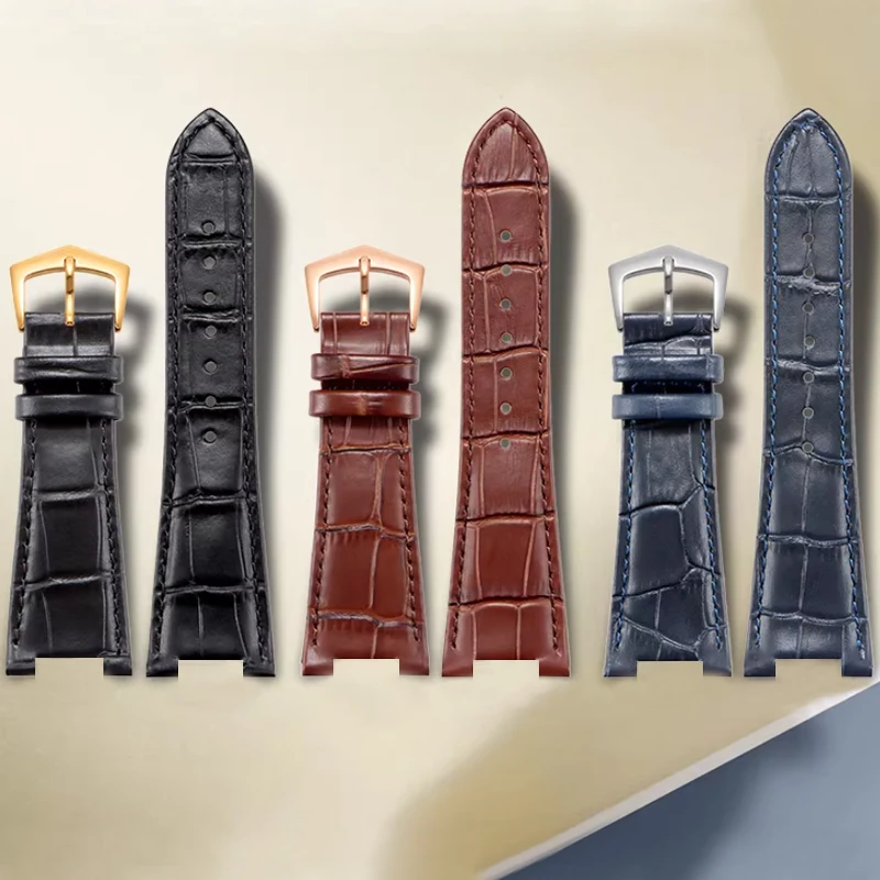 Watch Band For Patek Philippe Nautilus Series 5711 5712 5980 Genuine Leather Cowhide Waterproof Watch Strap 25mm