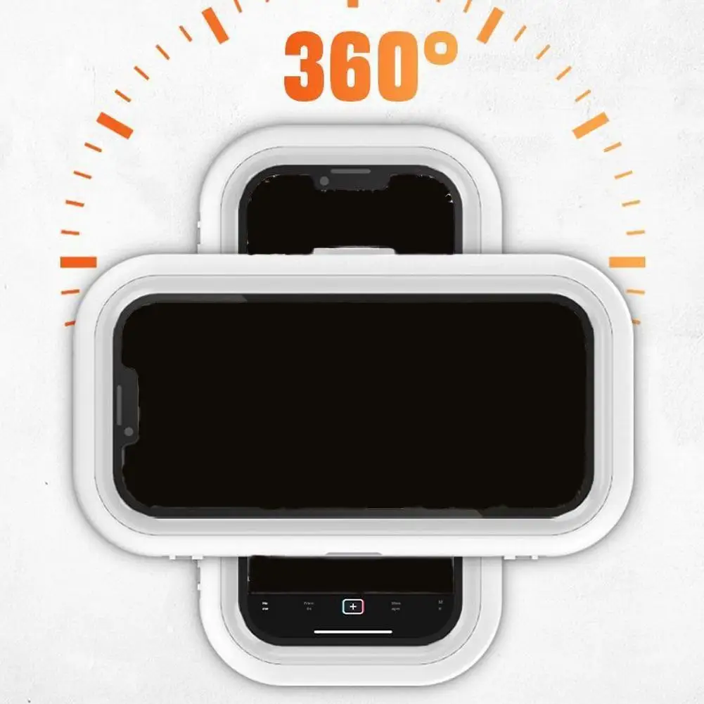 Waterproof Bathroom Phone Mount 360 Degree Rotatable Anti-Fog Clear Cover Touch Sensitive Wall Phone Holder For Shower Kitchen view 3