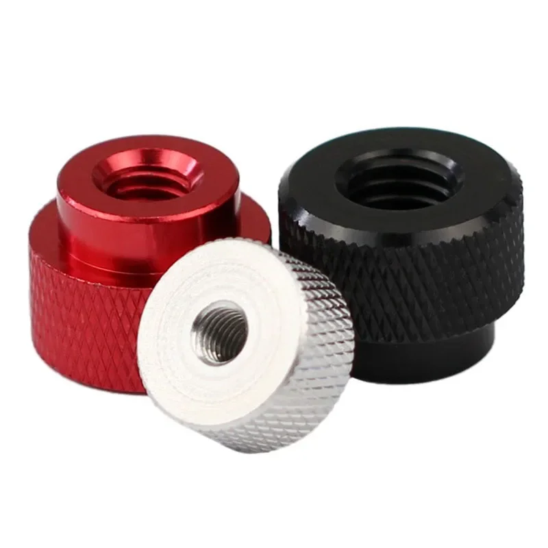 M2.5 M3 M4  Blind Hole Hand Nut Aluminum Alloy Knurled Step Nut With Collar Thumb Nuts Black/Red/Aluminium 3~350Pcs