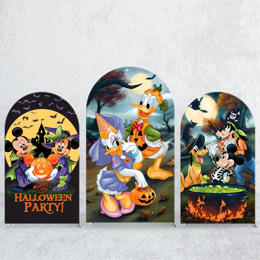 

TB Halloween Evil Mickey Mouse Witch Soup Arch Backdrop Cover Festival Party Supplies for Events Background Banner Decoration