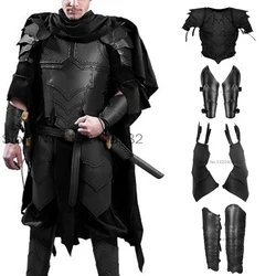 Medieval Steampunk Victoria Knight Pirate Costume Body Shoulder Armor Set Leather Vest Armour Larp Cosplay Outfit Pauldrons Men