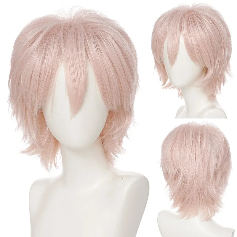 Perruques synthétiques courtes et moelleuses de 30cm, perruques complètes de Cosplay en Fiber résistante à la chaleur, Date A Live Shido Itsuka