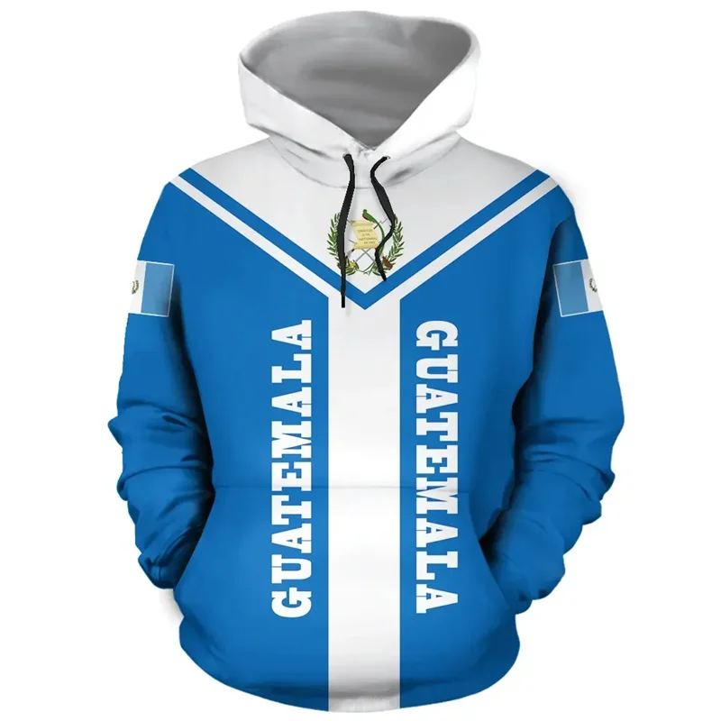 3D Print The Republic-of Guatemala Map Flag Hoodies Guatemala National IndependenceDay Graphic Hooded Sweatshirts Mens Pullovers