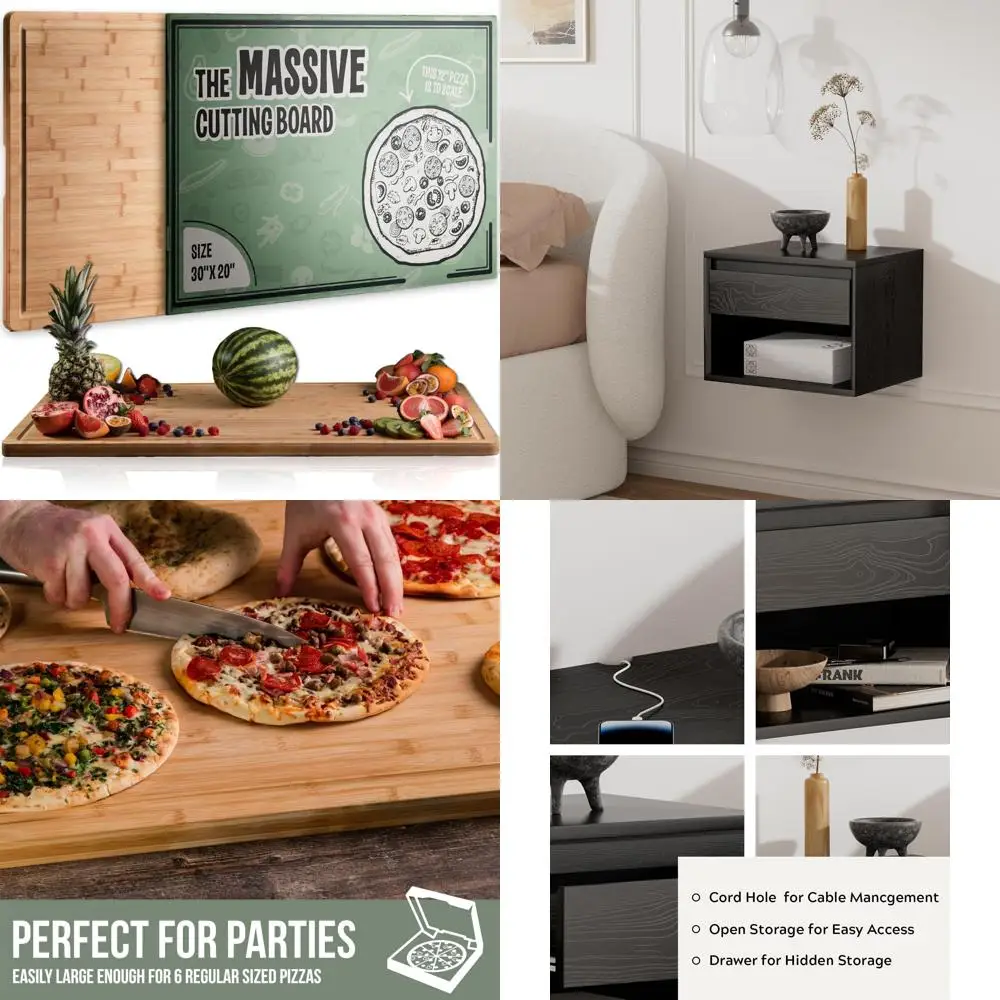 

Large Heavy-Duty Bamboo Cutting Board 30x20 for Thanksgiving - Ideal for Meat, Vegetables, and Charcuterie