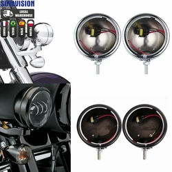 2 Pcs 4.5 Inch Motorcycle LED Passing Lights Bracket  Auxiliary Lamp Accessories For Harley Fog Lamp Housing 4 1/2 Parts