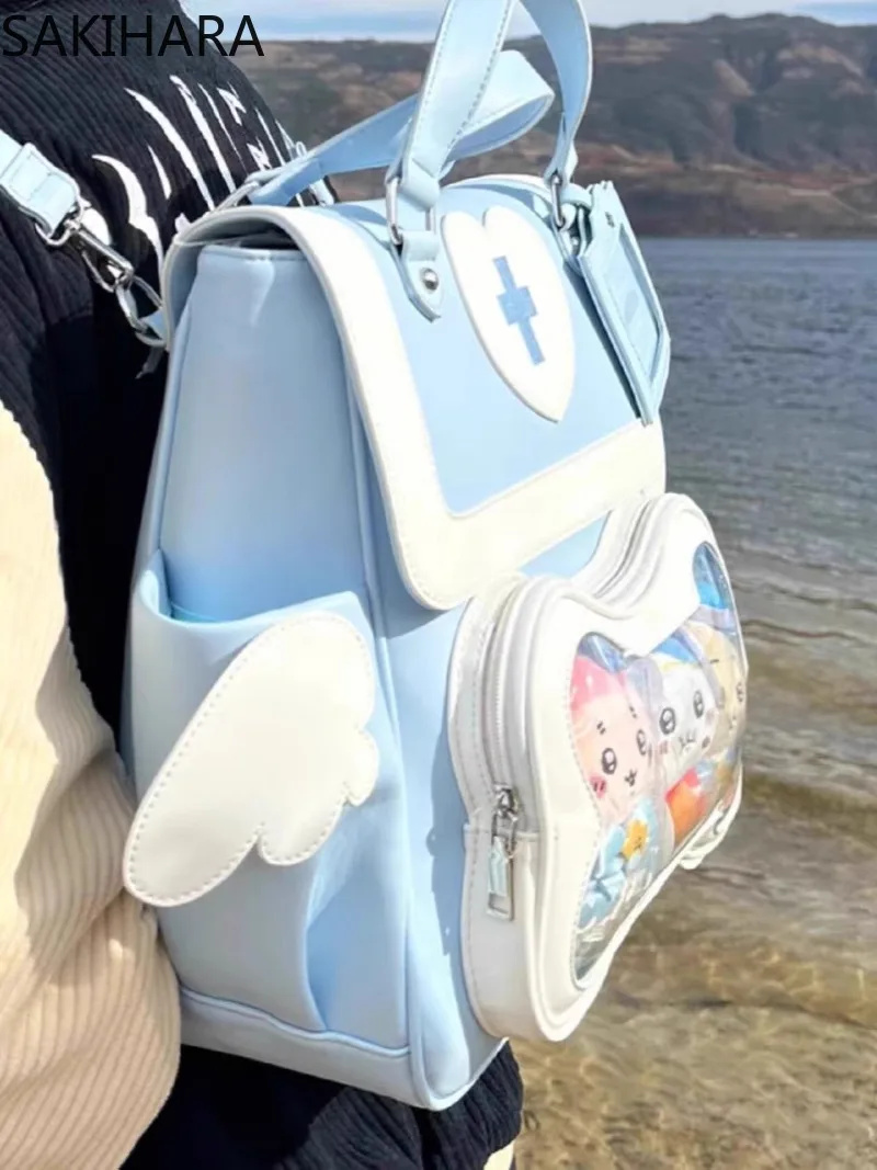 Zaini per ragazze Patchwork Filo Casual giapponese Bolsas Para Mujeres Kawaii Sweet Office Lady Estetico Mochila per studenti