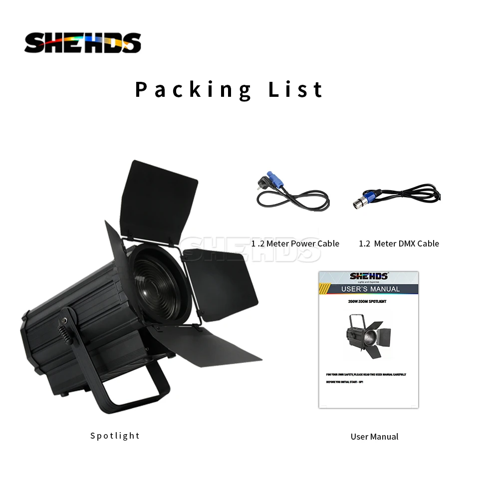 SHEHDS 2 STKS 250 W LED Spotlight Fresnel Lens Focus Spot Light Koel en Warm Wit Podiumlicht Voor DJ Disco Bruiloft Theater Show