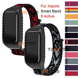 Nylon Loop Strap For Xiaomi Smart Band 8 Active Wristband Replacement Bracelet For Mi Band 8 Active Smart Watch Band Correa Belt