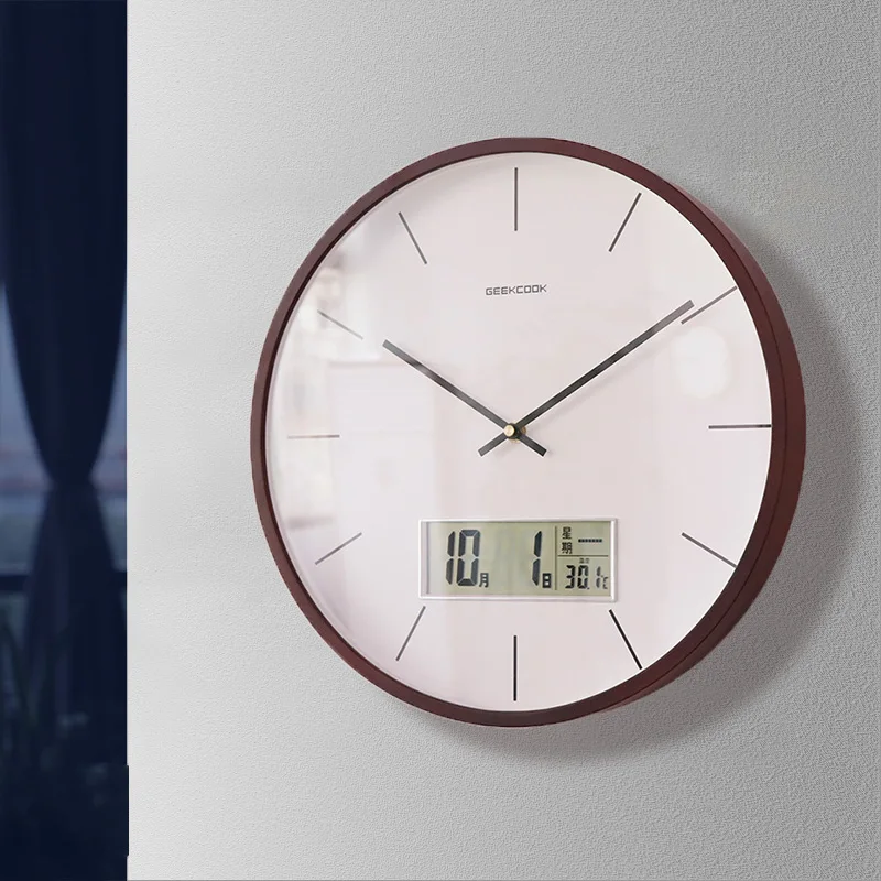 

The product can be customized. Clock wall clock creative modern simple new atmosphere home living room with calendar