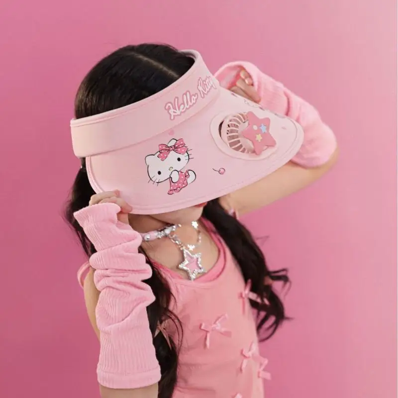 

Sanrio Kuromi sun protection fan hat 2025 new Cartoon cute summer outdoor sun with fan Anime Kawaii Hot Sell