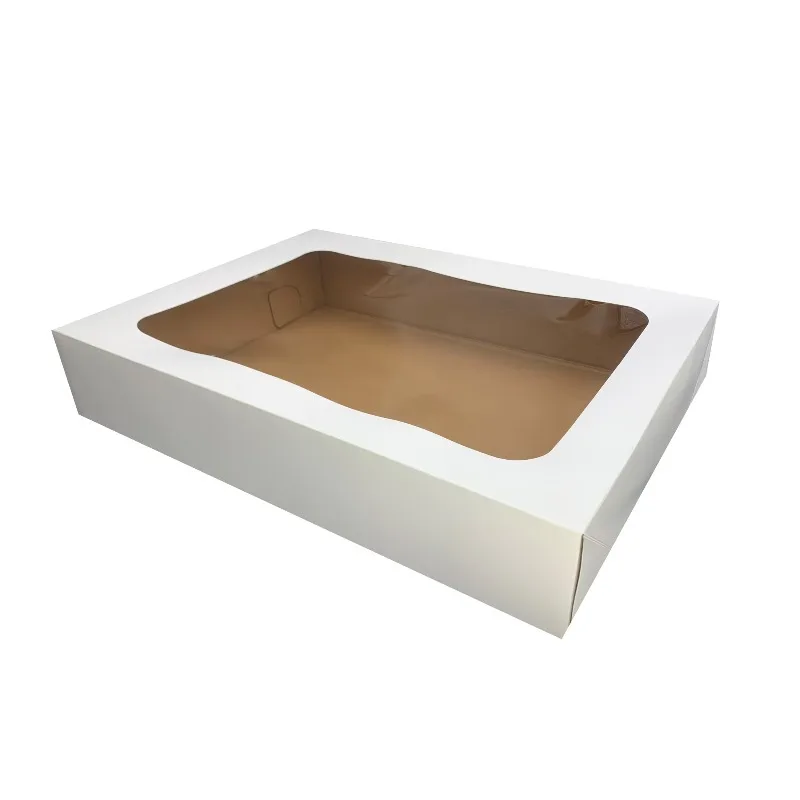White Cake Boxes with Windows, 19 In x 14 In x 4 In, 2 Count