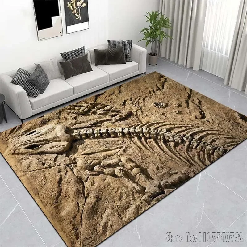 Dinosaur Animal Fossils Pattern Carpets for Living Room Bedroom Floor Mat Decor Anti-slip Rugs Sofa Mat Home Decor Rugs