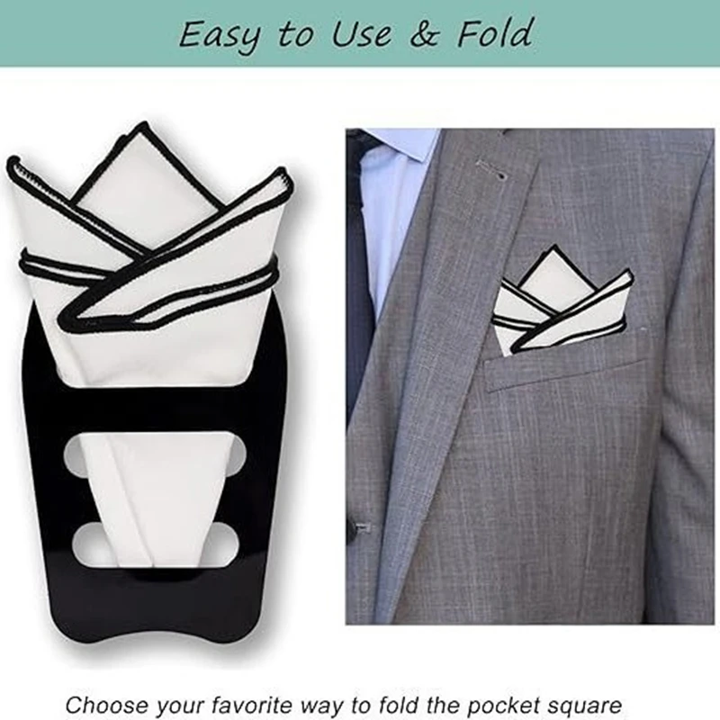 8Pcs Fashion Pocket Square Holder Handkerchief Keeper Organizer Man Prefolded Handkerchiefs