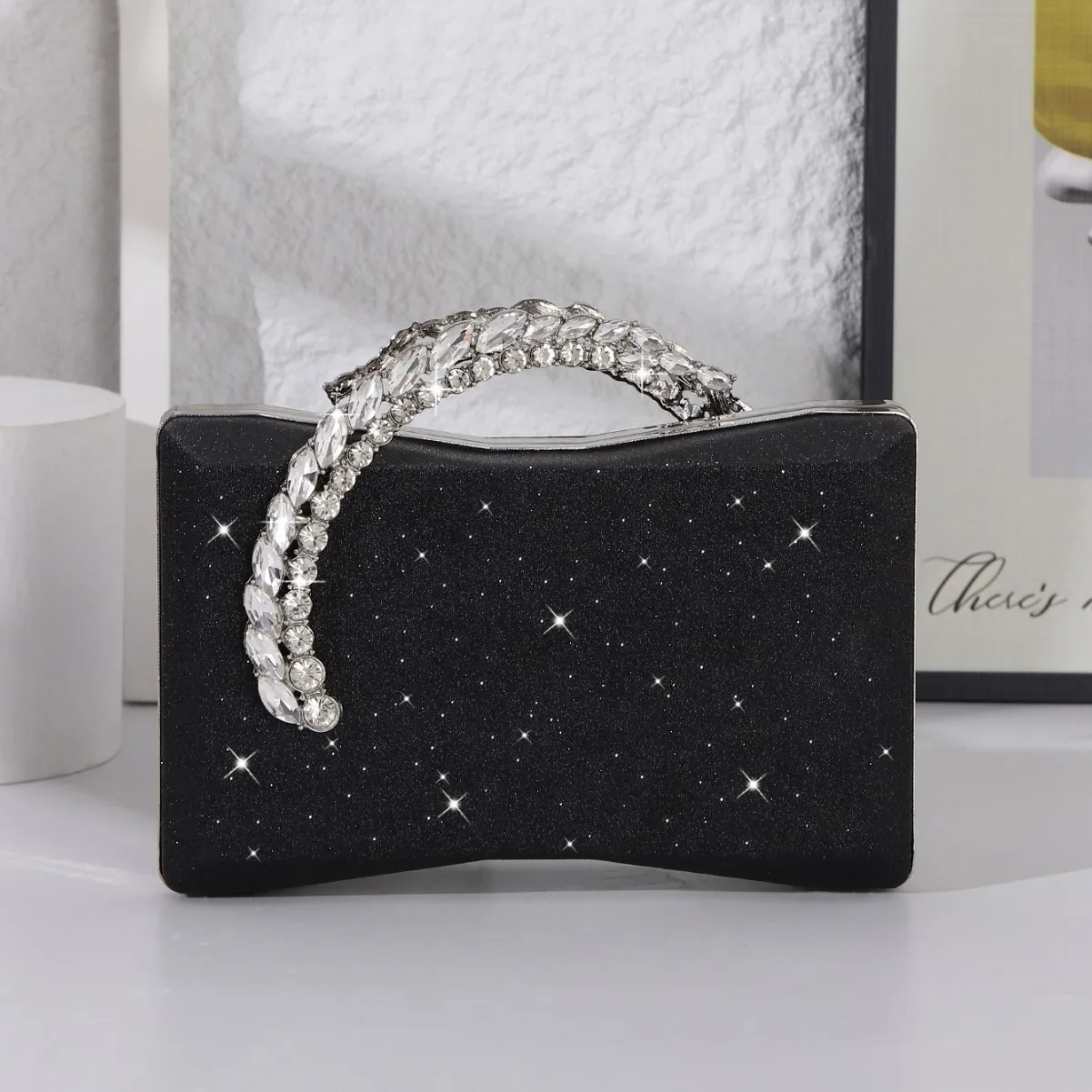 

Lajilin Rhinestone Креативная ручная легкая роскошная сумка Ручная маленькая квадратная сумка для ужина Bolsos Lujosos Marcas Famosas