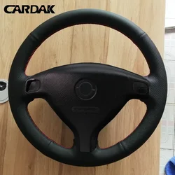 CARDAK Hand-stitched Black Artificial Leather Car Steering Wheel Covers Wrap for Buick Sail Opel Astra G H 1998-2007 Opel