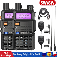 Baofeng UV5R 5W/8W Portable Walkie Talkie Long Range VHF/UHF Dual Band  Rechargeable Two Way Radio Amateur for Camping Hunting