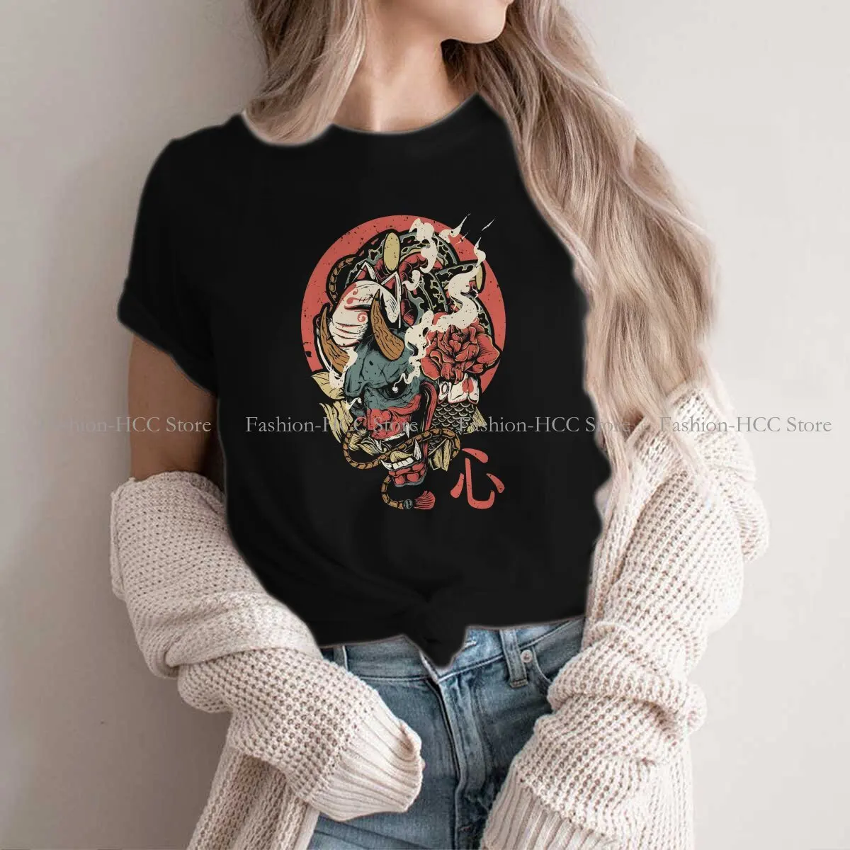 

Head Newest Polyester TShirts Samurai Momen Graphic Streetwear T Shirt O Neck