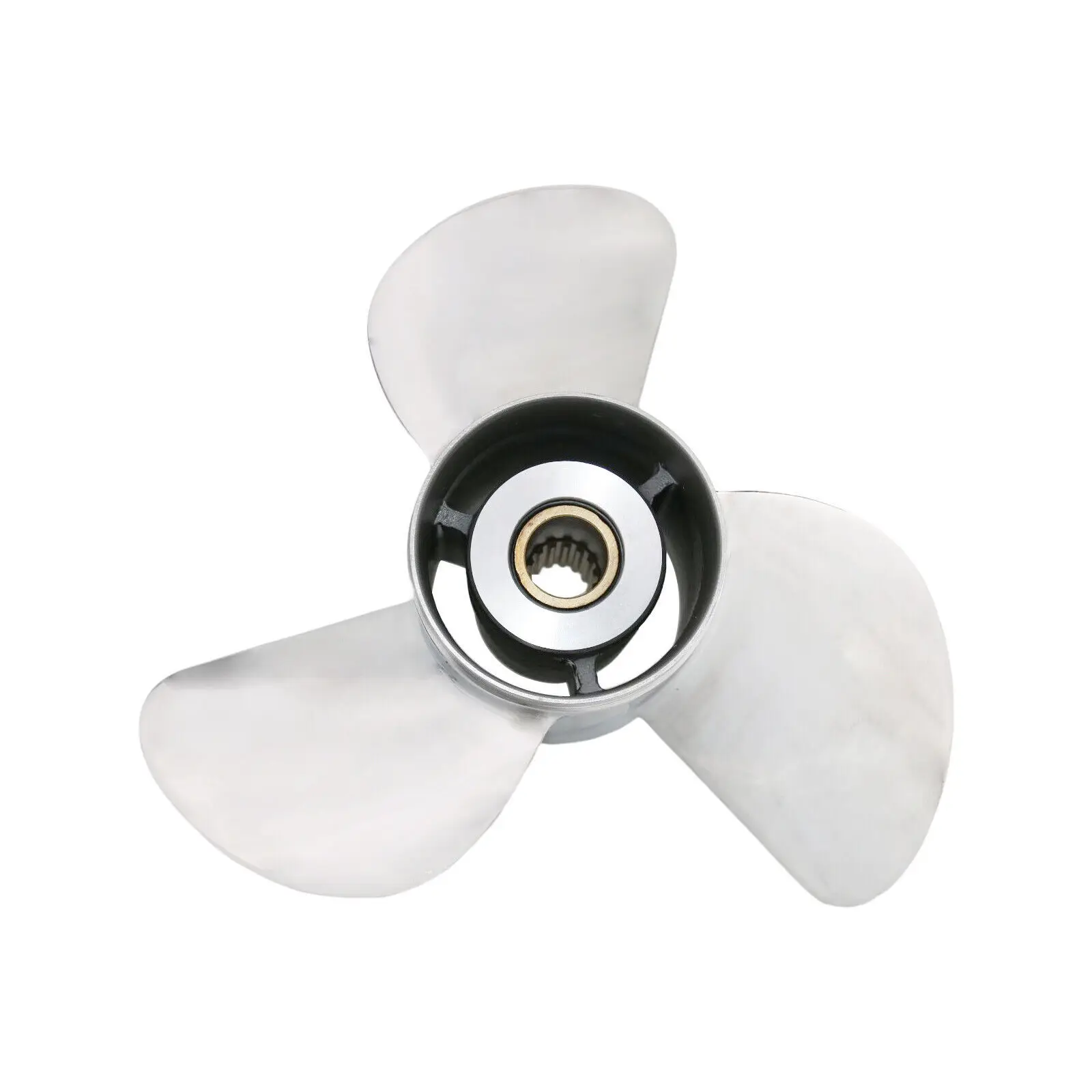 ISURE MARINE Upgrade Stainless Steel Boat Propeller, 13 3/4X15R Stainless Steel Outboard Propeller for Yamaha Engines