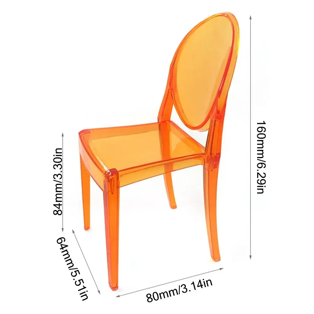 Silla de ocio para casa de muñecas a escala 1/6, muebles en miniatura de plástico Multicolor, accesorios para fotos, accesorios para muñecas, Mini silla con respaldo