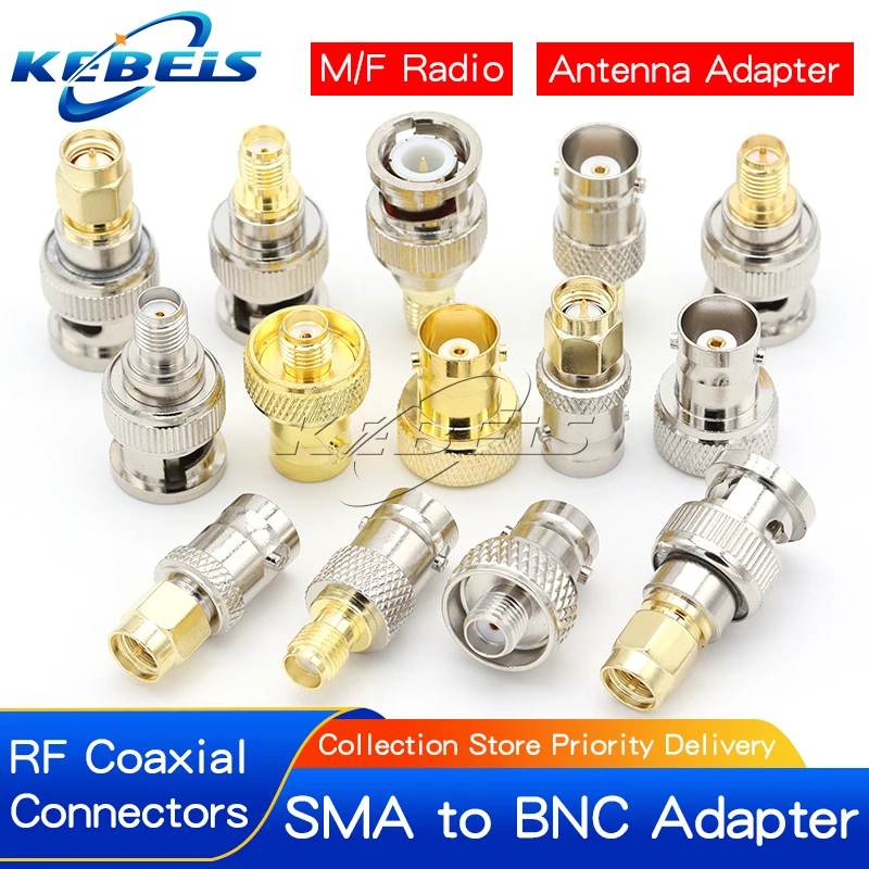 2PCS SMA Male Female to BNC Male Female Adapter SMA to BNC Connector for Wireless LAN Device, Coaxial Cable, Radio Antenna Adapt