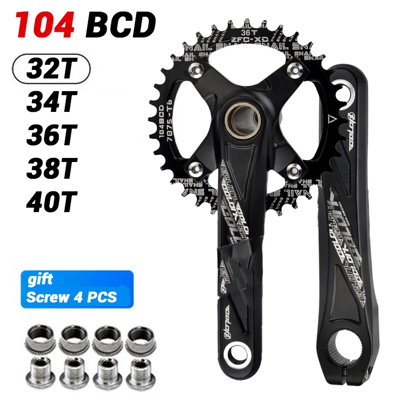 

104 Bcd Crankset Mtb Chainring 32t Narrow Crown 34 Teeth 36t Tooth Integrated Crank 38 40t 42t Hollowtech Mtb Single Chainring