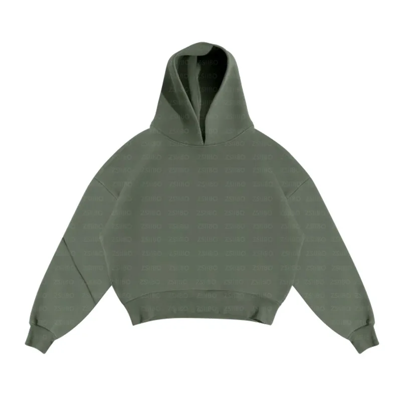 European and American casual street wear simple couple style fashionable hooded sweatshirt solid color loose fit sweatshirt