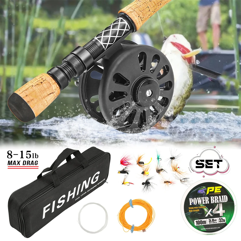 

2.4/2.7m Carbon Fly Fishing Combo Complete Rod Reel Line Kit with Flies Travel Set for Trout/Salmon Beginner Friendly