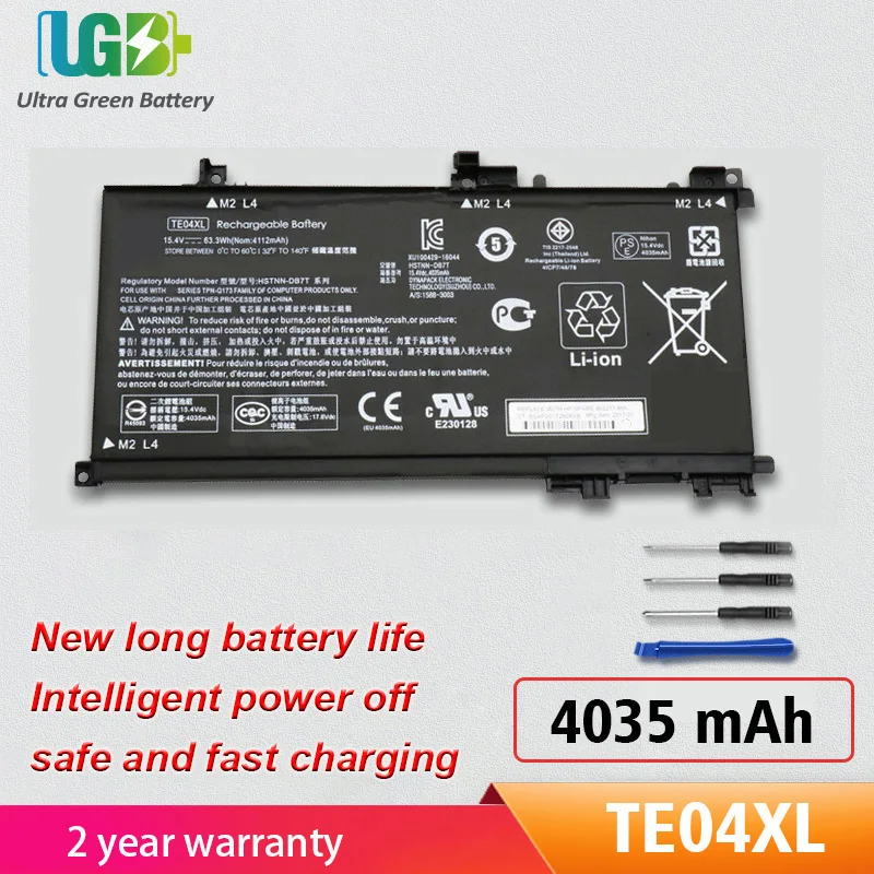 

UGB New TE04XL Battery For HP OMEN 15-AX 15-AX200 15-ax250wm 15- AX218TX 15-AX210TX 15-AX235NF 15-AX202N HSTNN-DB7T