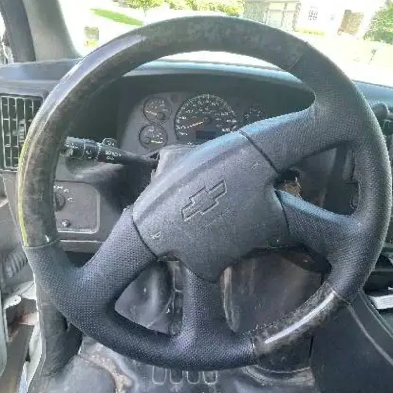 

For Gmc Savana 2007 2008 Chevrolet (Chevy) Silverado 1500 DIY Forged Carbon Leather Steering Wheel Cover Accessory