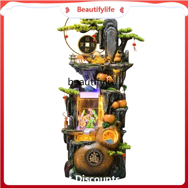K185 K18 A26 Flowing water rockery ornament living room fountain fish tank entrancewatercurtain wall floor-to-ceiling water land