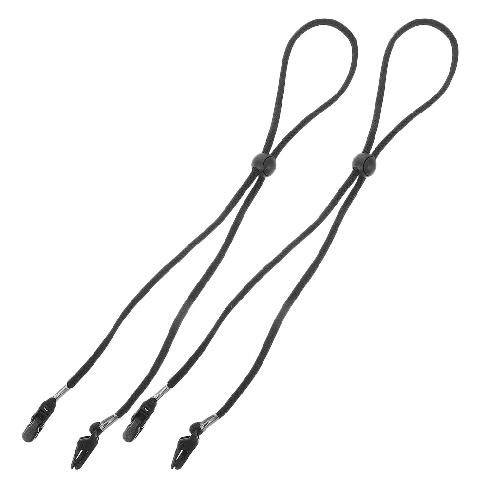 

2Pcs Adjustable Hat Strap Clips Elastic Cap Cord Windproof Chin Cord Anti-Lost Hat Strap With Clips For Baseball Caps Sun Hat Ac