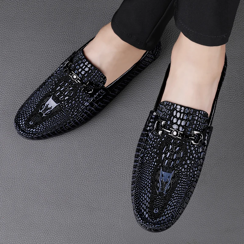 

Italian Brand Luxury Shoes Genuine Leather Fashion High-end Loafers Slip-On Driving Shoes Men Casual Soft Sole Classic Moccasin