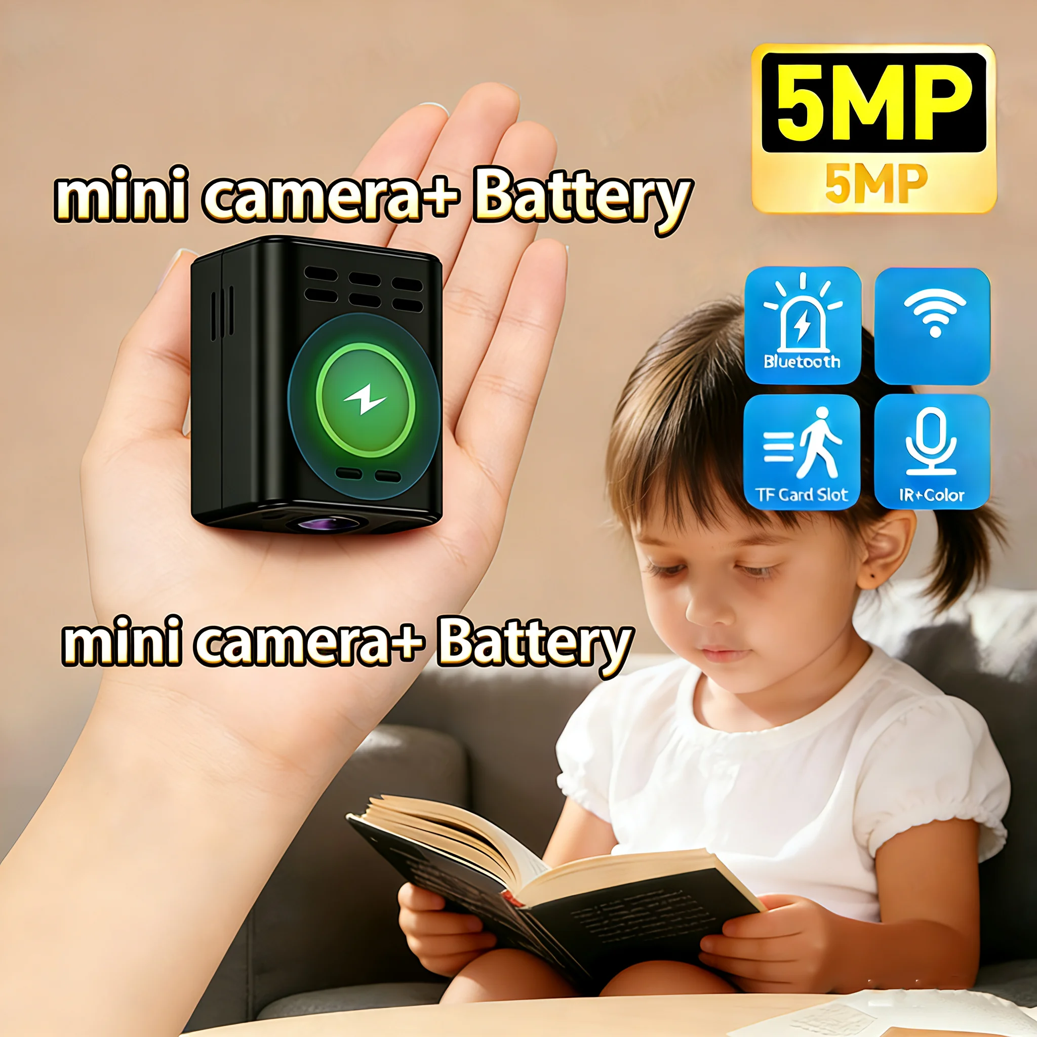 كاميرا صغيرة لاسلكية واي فاي 2.4G واي فاي اتجاهين الحديث كشف الحركة تنبيهات P2P المحمولة CCTV مراقبة الطفل كاميرا فيديو #1