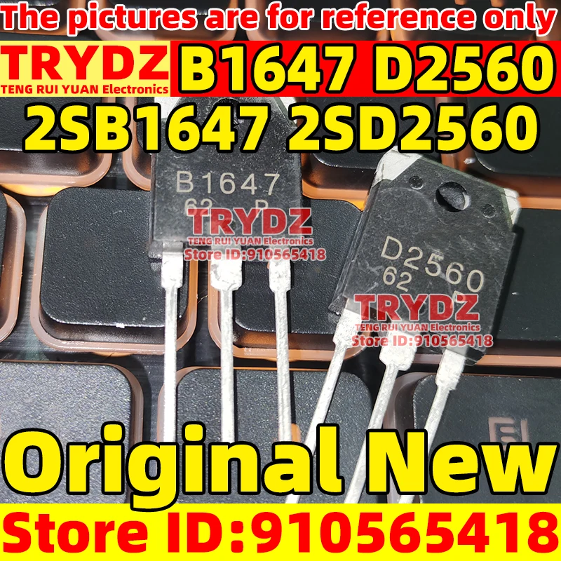 5-1 pairs Original New B1647 D2560 2SB1647 2SD2560 TO-3P Audio amplifier transistor