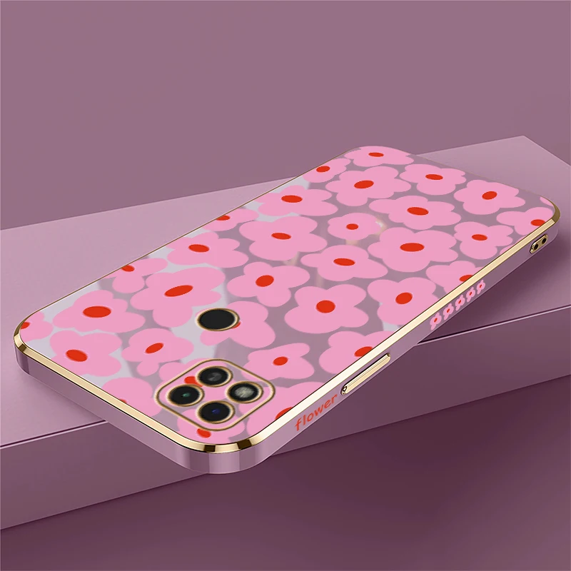 A5 الحب القلب زهرة جراب هاتف ل Xiaomi Redmi 12 12C 13C 14C A1 A2 زائد A3 نمط للصدمات تصفيح سيليكون غطاء ناعم