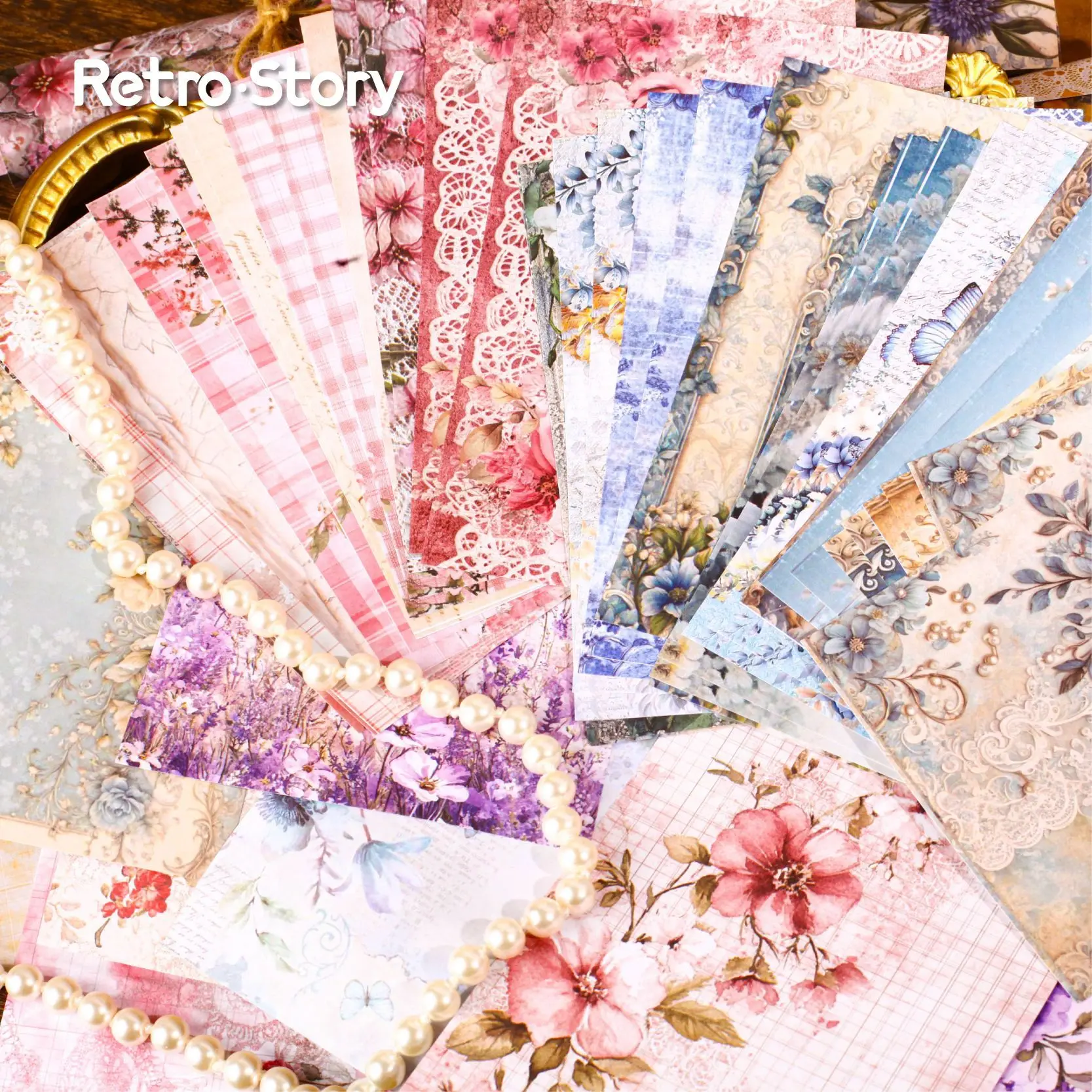 30 pcs Retro Botanical Floral Journal Paper | Handmade Scrapbook & Album Embellishment Supplies